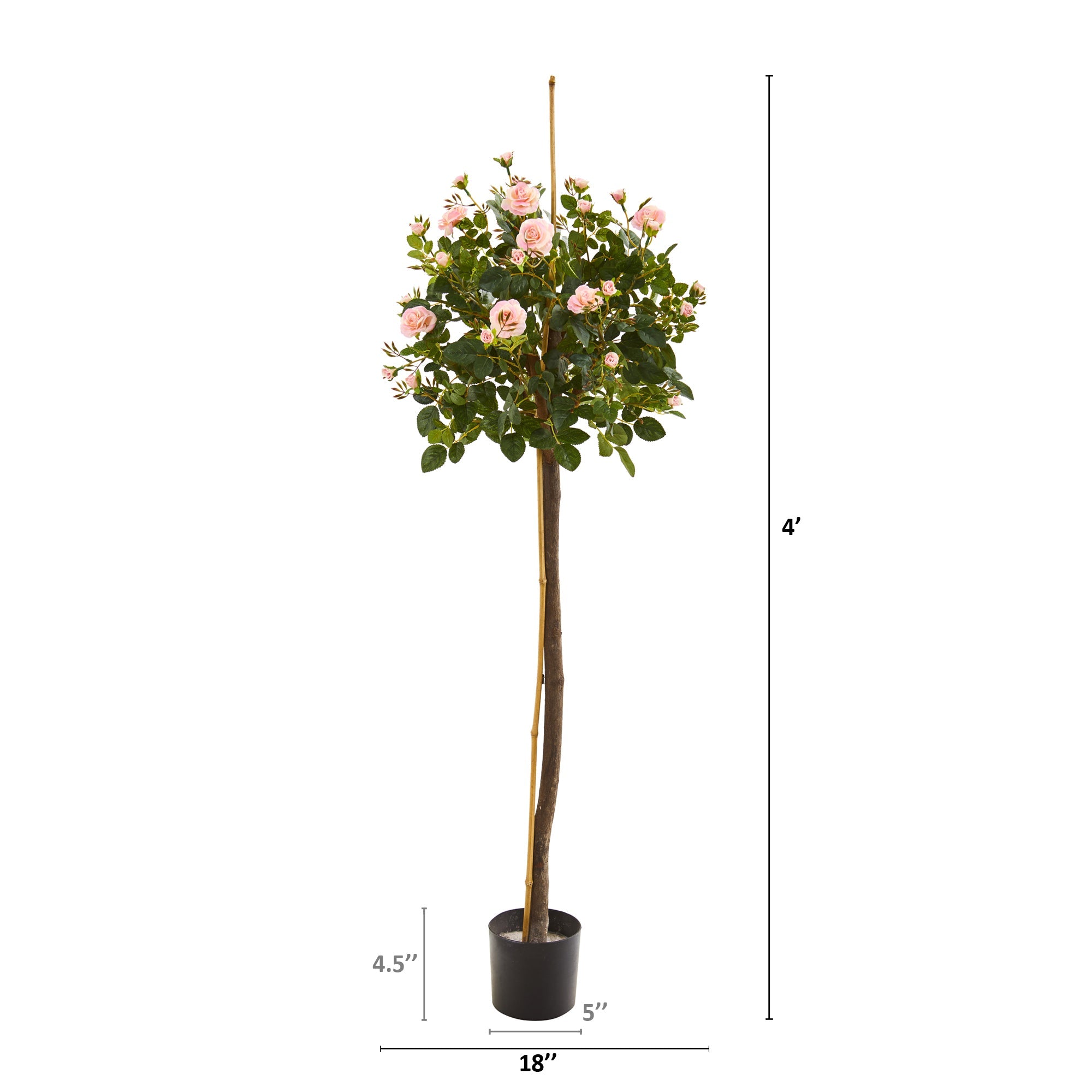 4' Rose Topiary Artificial Tree