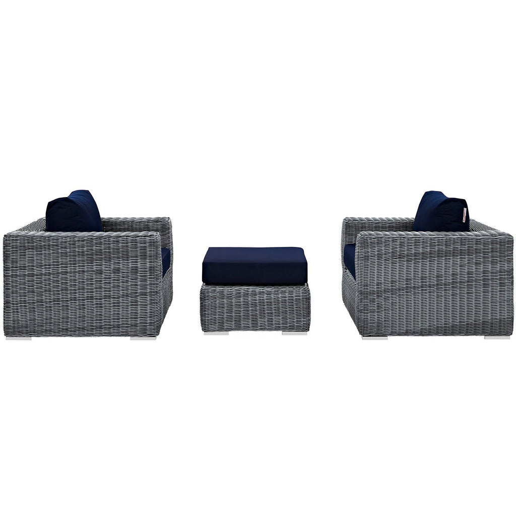 Summon 3 Piece Outdoor Patio Sunbrella¨ Sectional Set by Modway