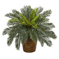 15"  Cycas Artificial Plant in Basket