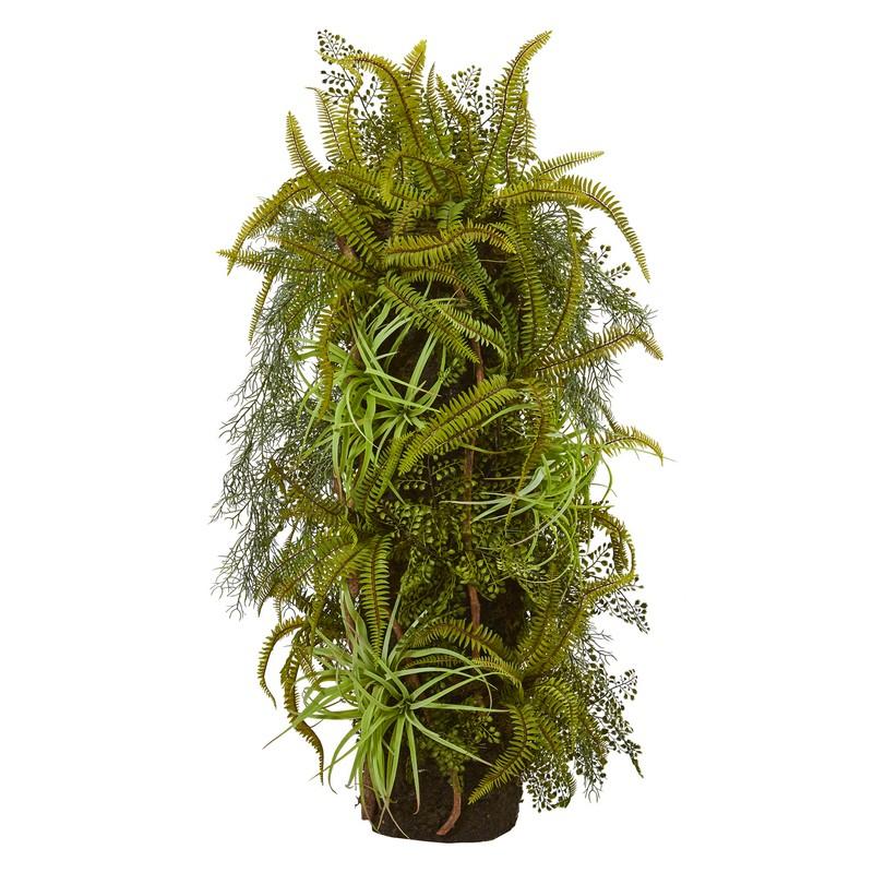 40"  Mixed Forest Foliage Artificial Plant on Trunk