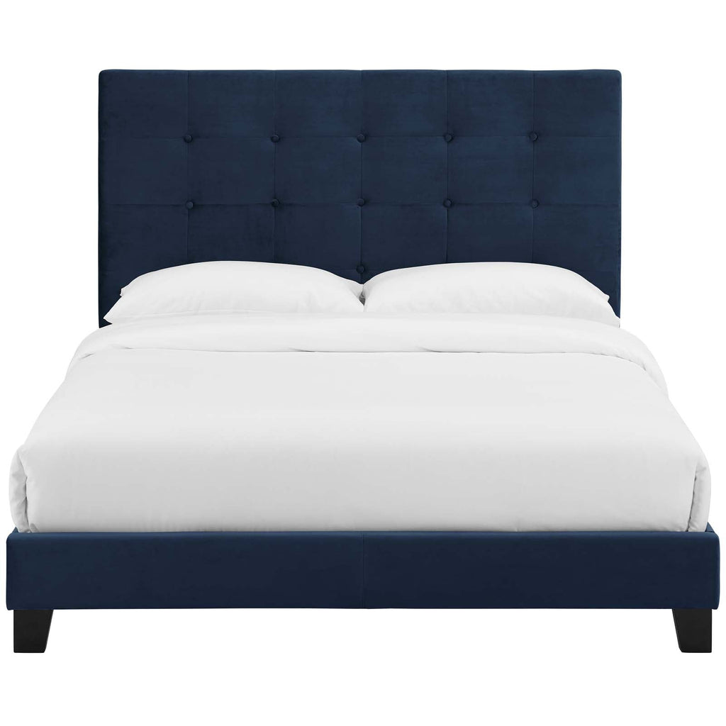 Melanie Tufted Button Upholstered Performance Velvet Queen Platform Bed by Modway