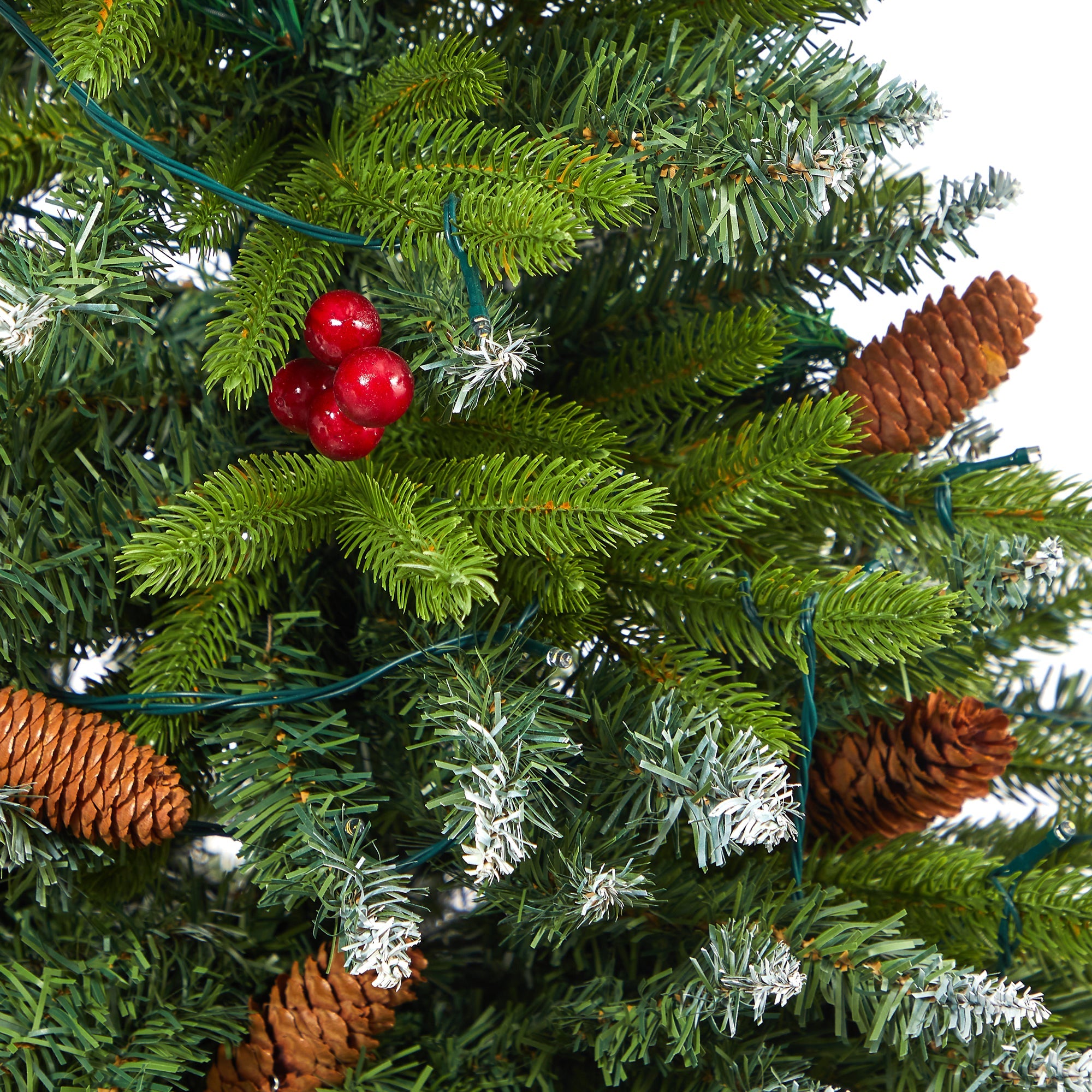 62' Snow Tipped Portl& Spruce Artificial Christmas Tree w/ Frosted Berries