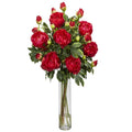 Peony w/Cylinder Silk Flower Arrangement