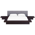Freja 3 Piece Fabric Queen Bedroom Set in Cappuccino Gray