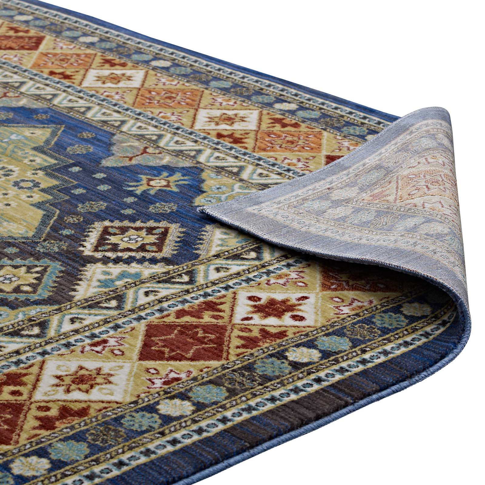 Atzi Distressed Southwestern Diamond Floral 5x8 Area Rug by Modway