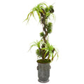 47" Tillandsia Artificial Plant in Vintage Metal Planter
