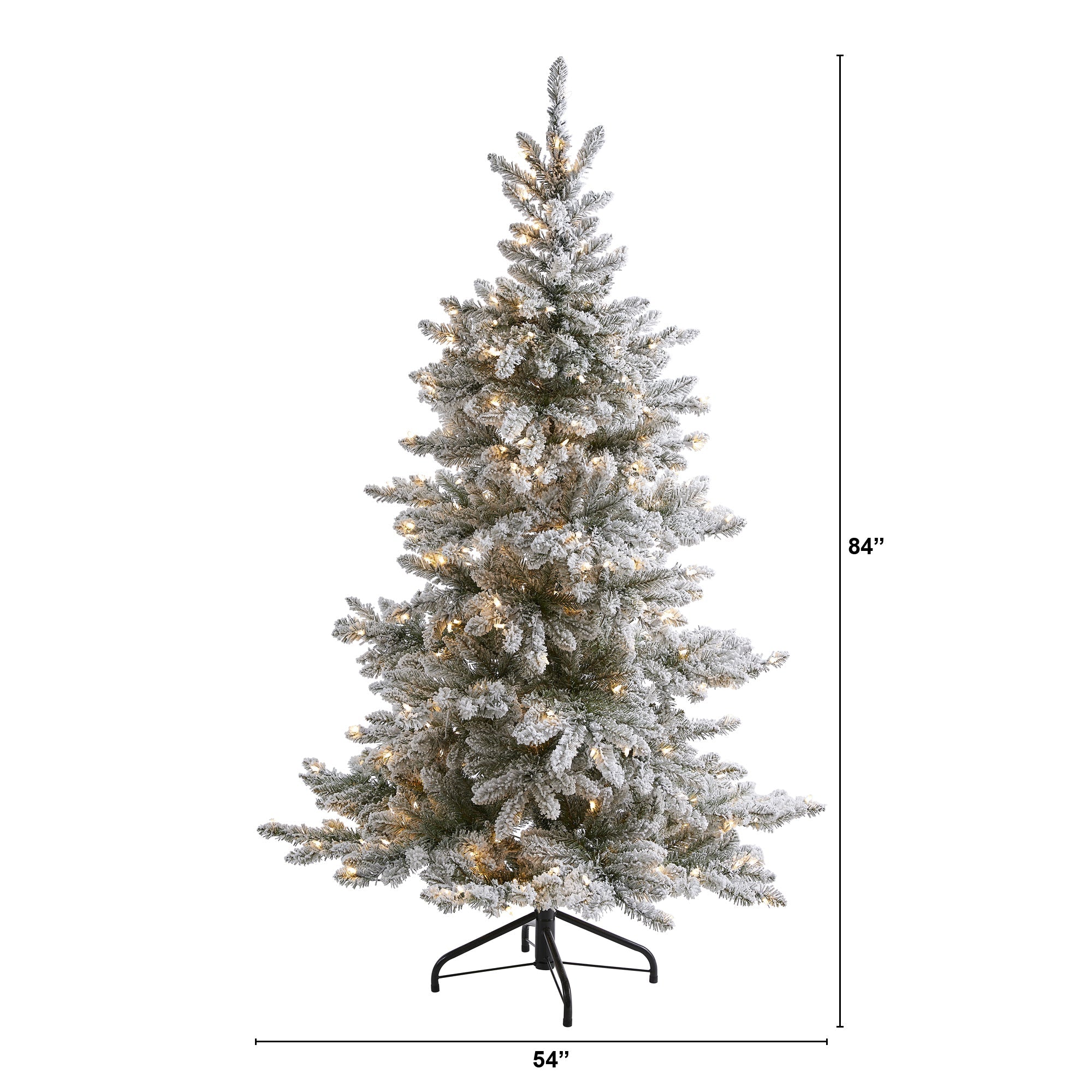 7' Flocked West Virginia Spruce Artificial Christmas Tree with 400 Clear Lights