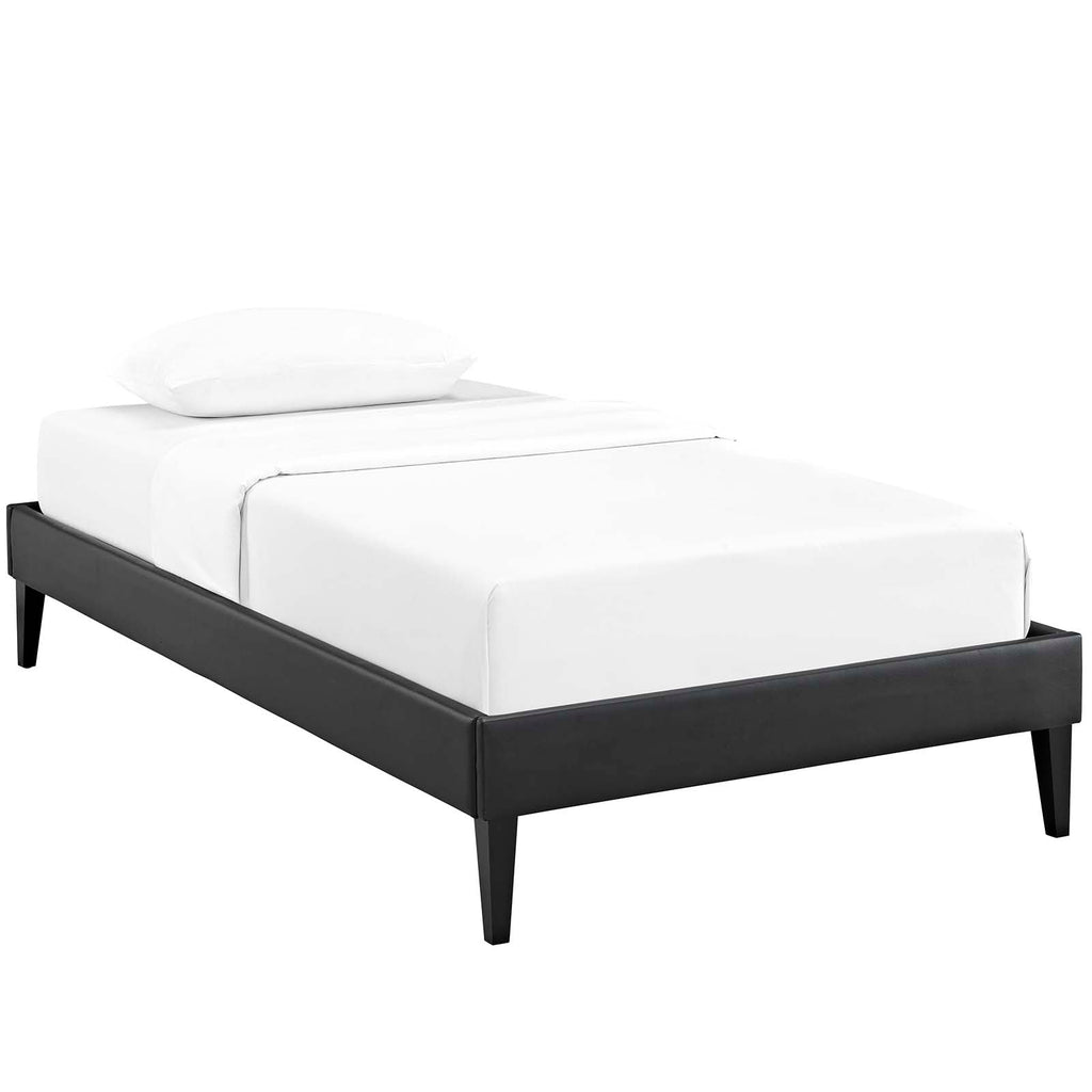 Tessie Vinyl Twin Bed Frame with Squared Tapered Legs by Modway