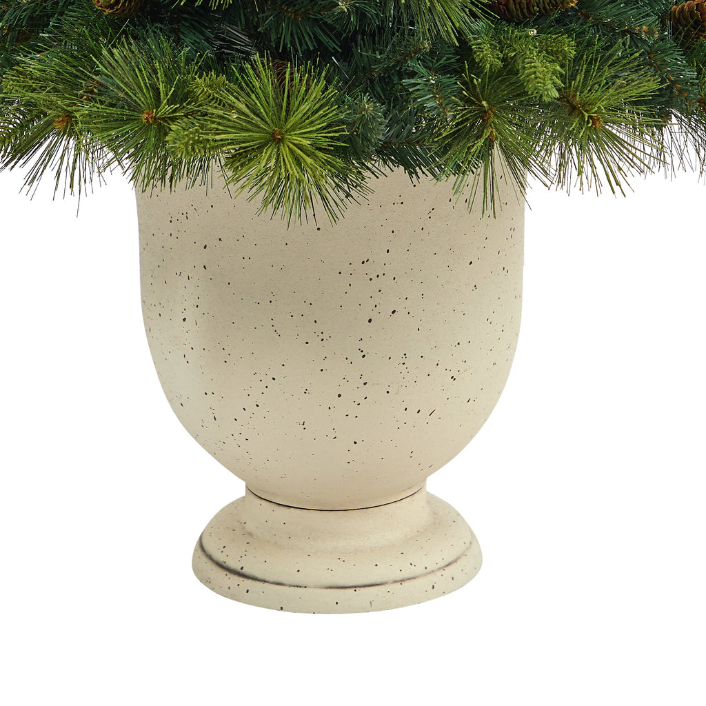 4.5' North Carolina Mixed Pine Artificial Christmas Tree w/ 130 Warm White LED