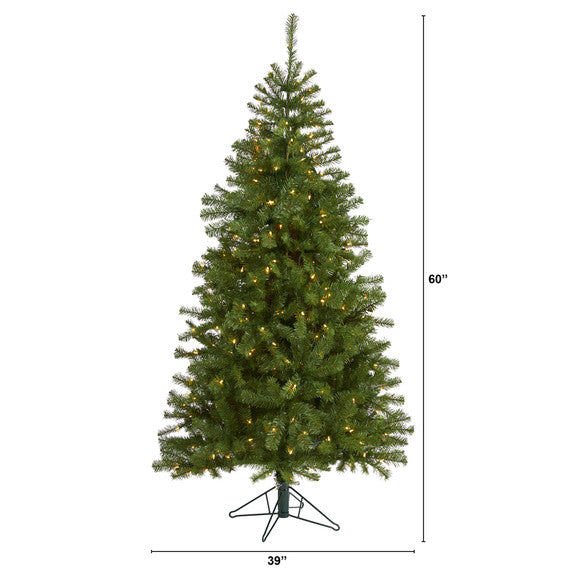 6' Springfield Artificial Christmas Tree with 300 Warm Clear Lights / 596 Tips