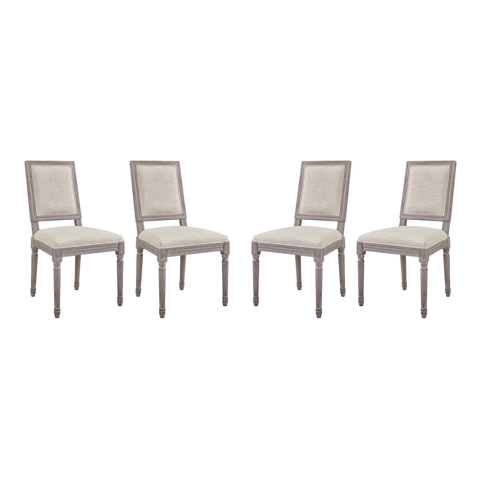 Court Upholstered Fabric Dining Side Chair Set of 4 by Modway