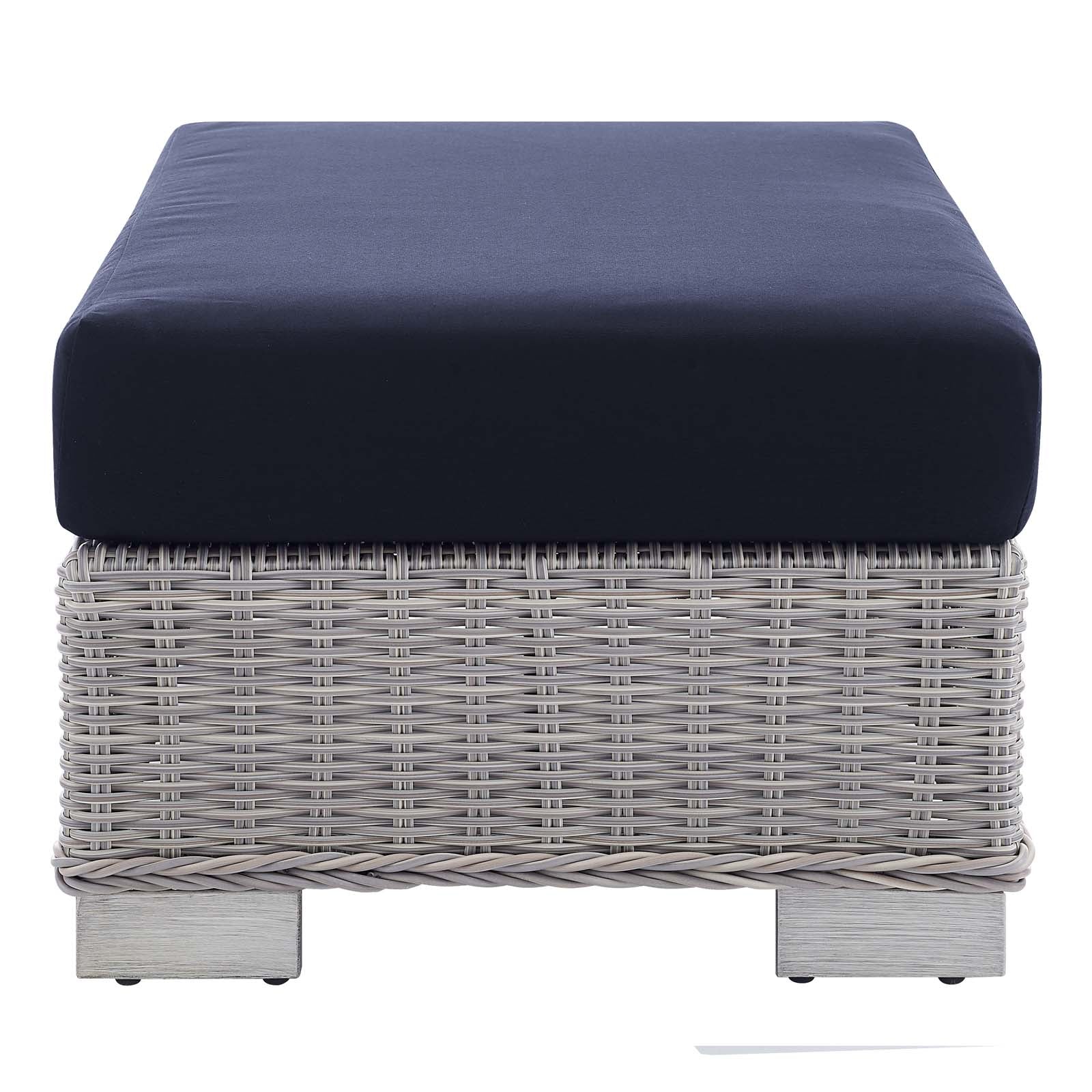 Conway 2-Piece Sunbrella¨ Outdoor Patio Wicker Rattan Armchair and Ottoman Set by Modway