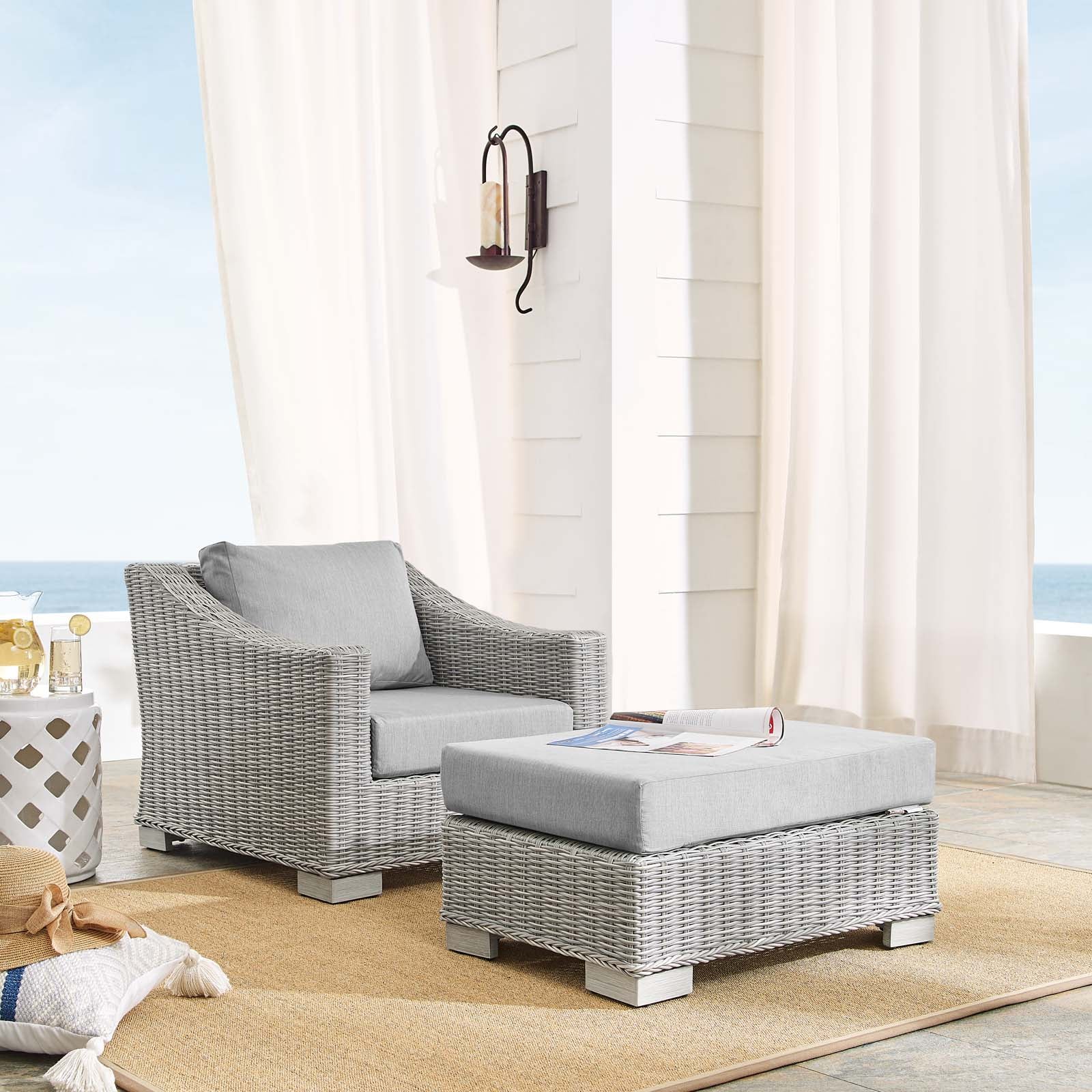 Conway Sunbrella¨ Outdoor Patio Wicker Rattan 2-Pi