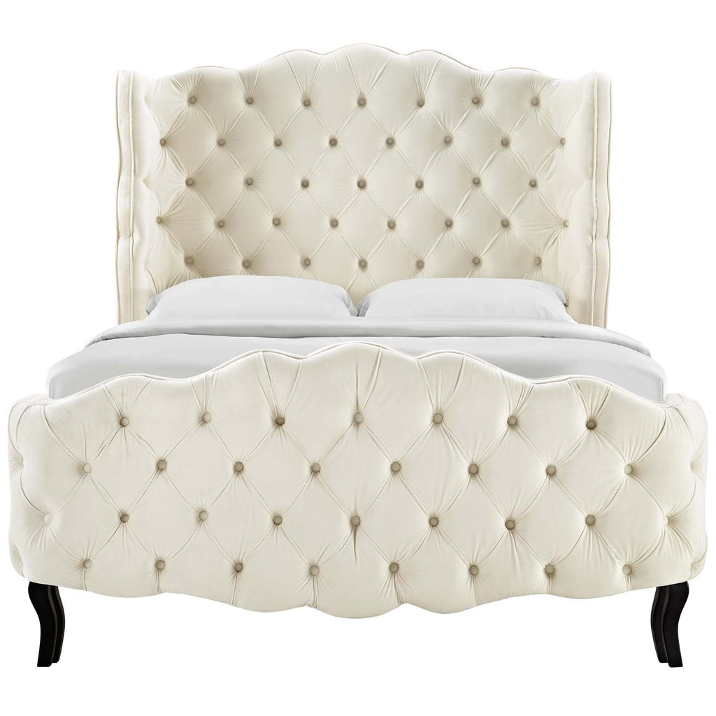 Violette Tufted Wingback Performance Velvet Queen Platform Bed by Modway