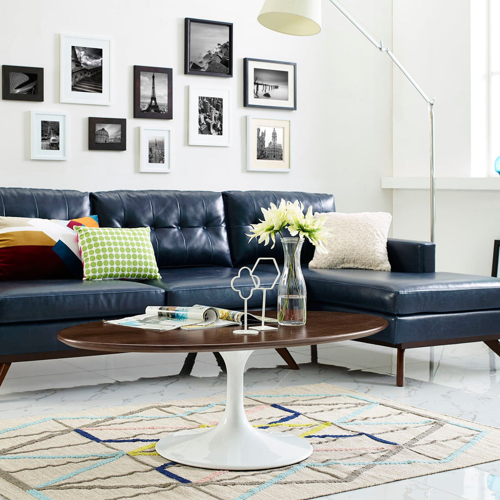 Lippa 48" Oval Wood Coffee Table by Modway