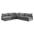 Commix 5-Piece Down Filled Overstuffed Performance Velvet Sectional Sofa by Modway