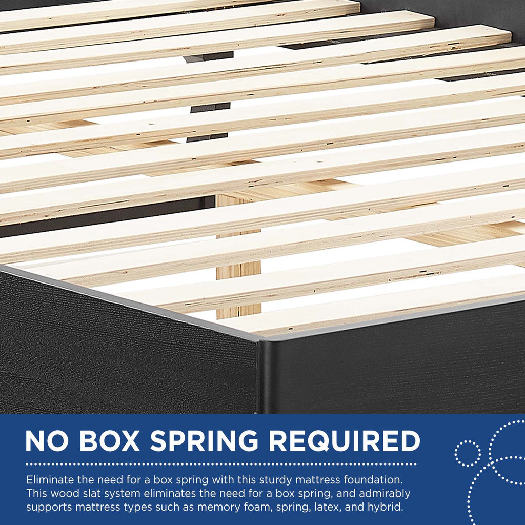 Sierra Cane and Wood Full Platform Bed With Angular Legs by Modway