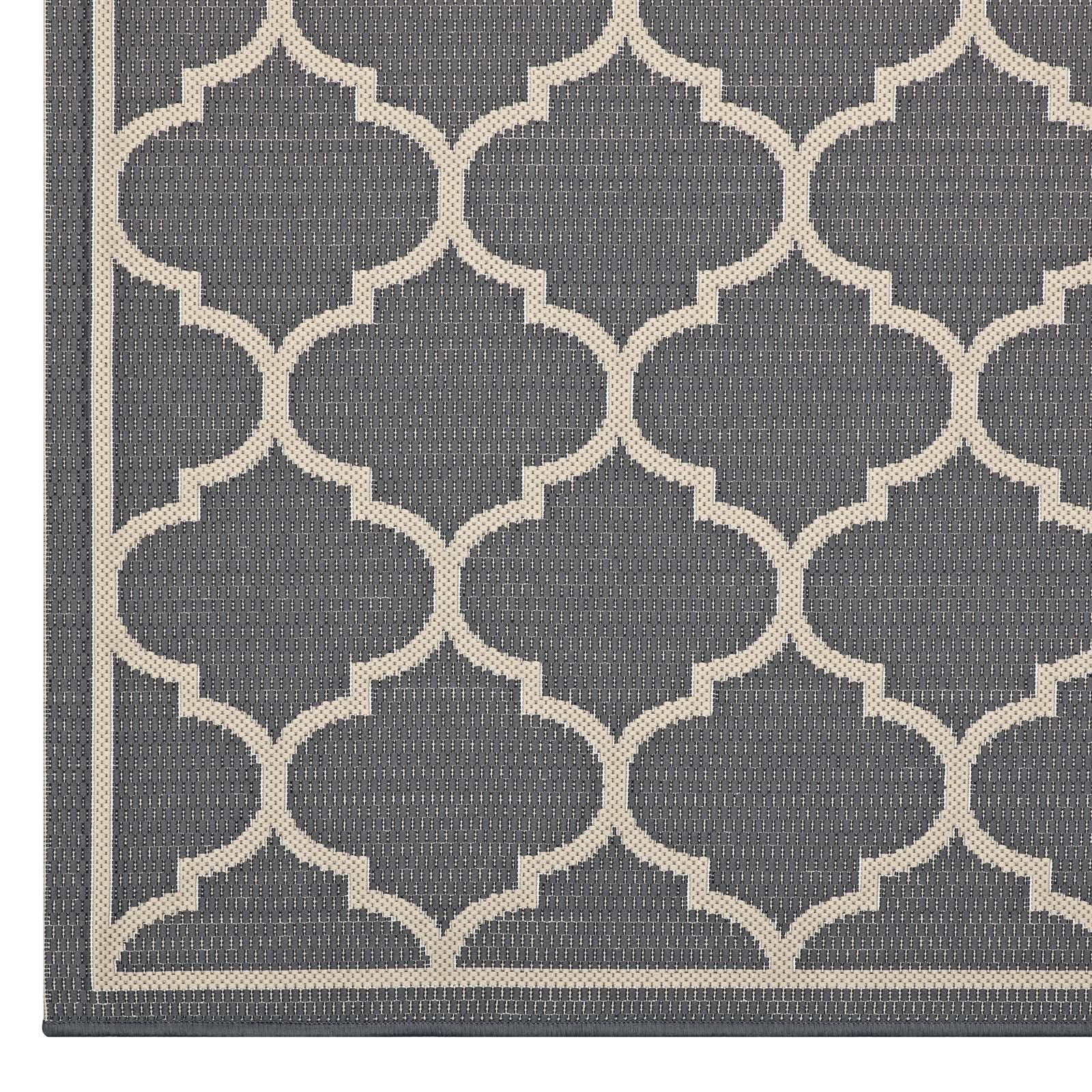 Avena Moroccan Quatrefoil Trellis Indoor and Outdoor 8x10 Area Rug by Modway