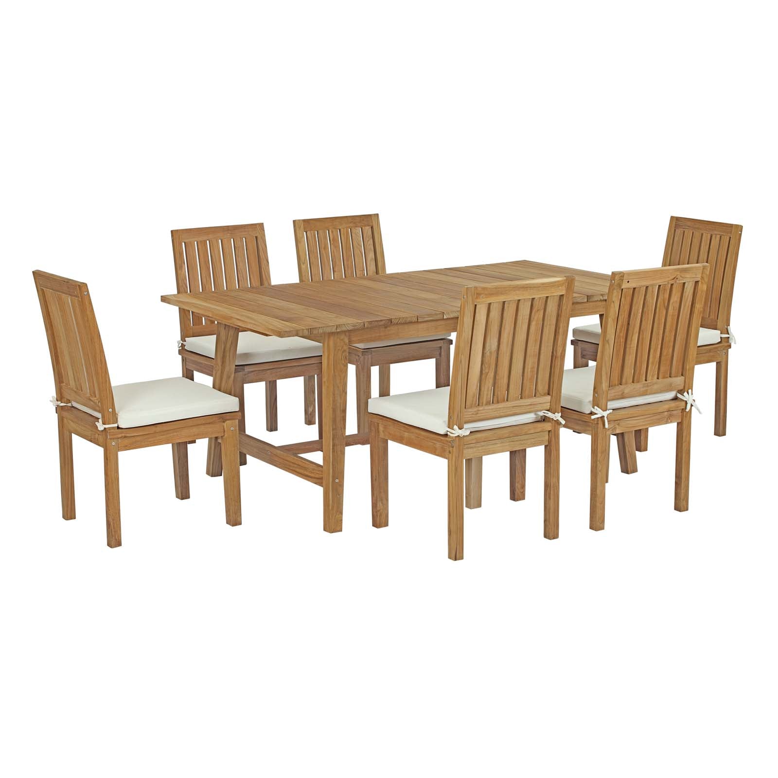Marina 7 Piece Outdoor Patio Teak Dining Set by Modway