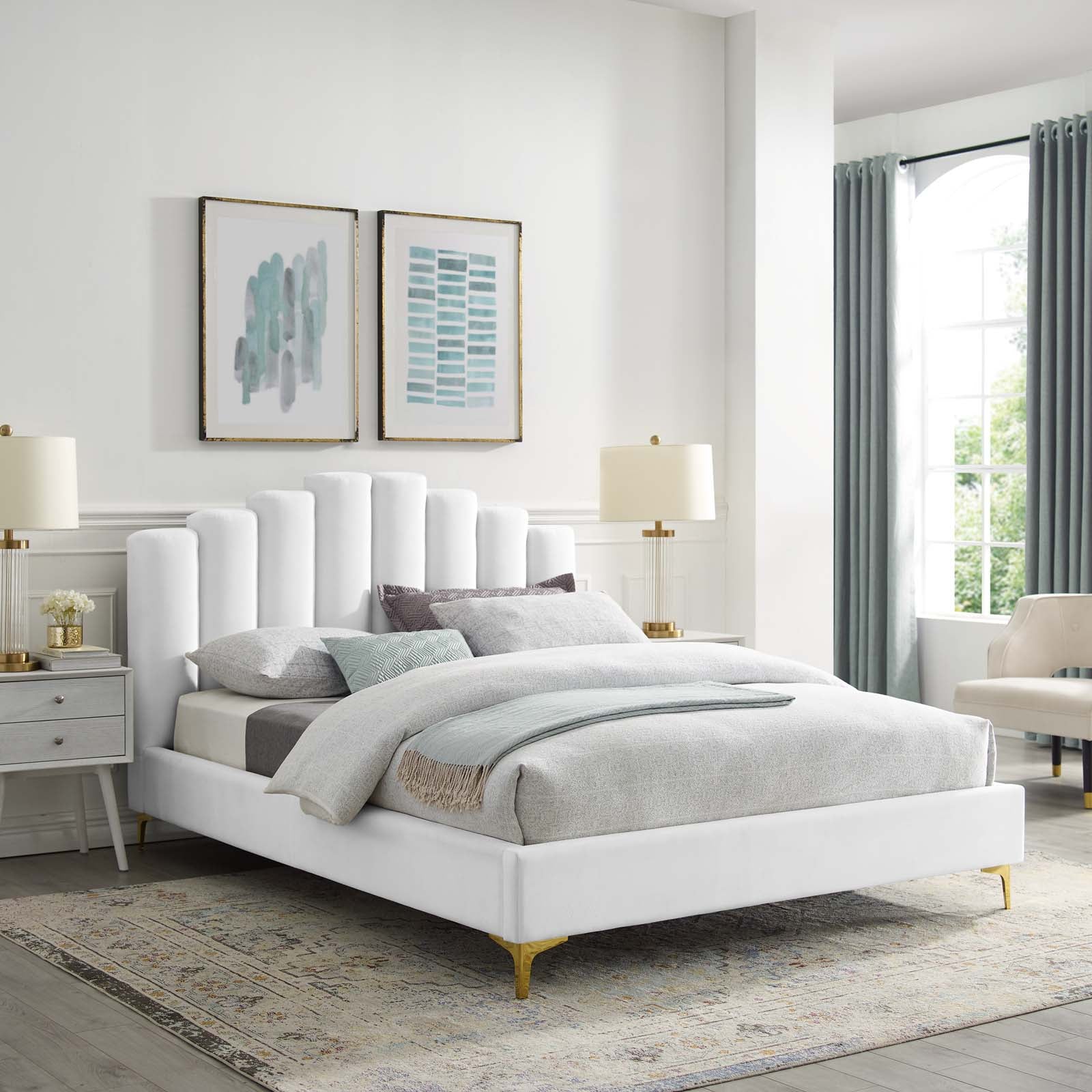 Olivia Performance Velvet Queen Platform Bed by Modway