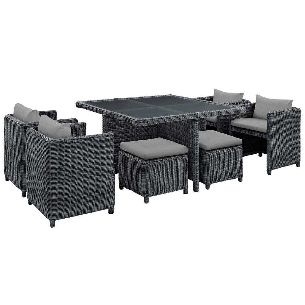 Summon 9 Piece Outdoor Patio Sunbrella¨ Dining Set by Modway