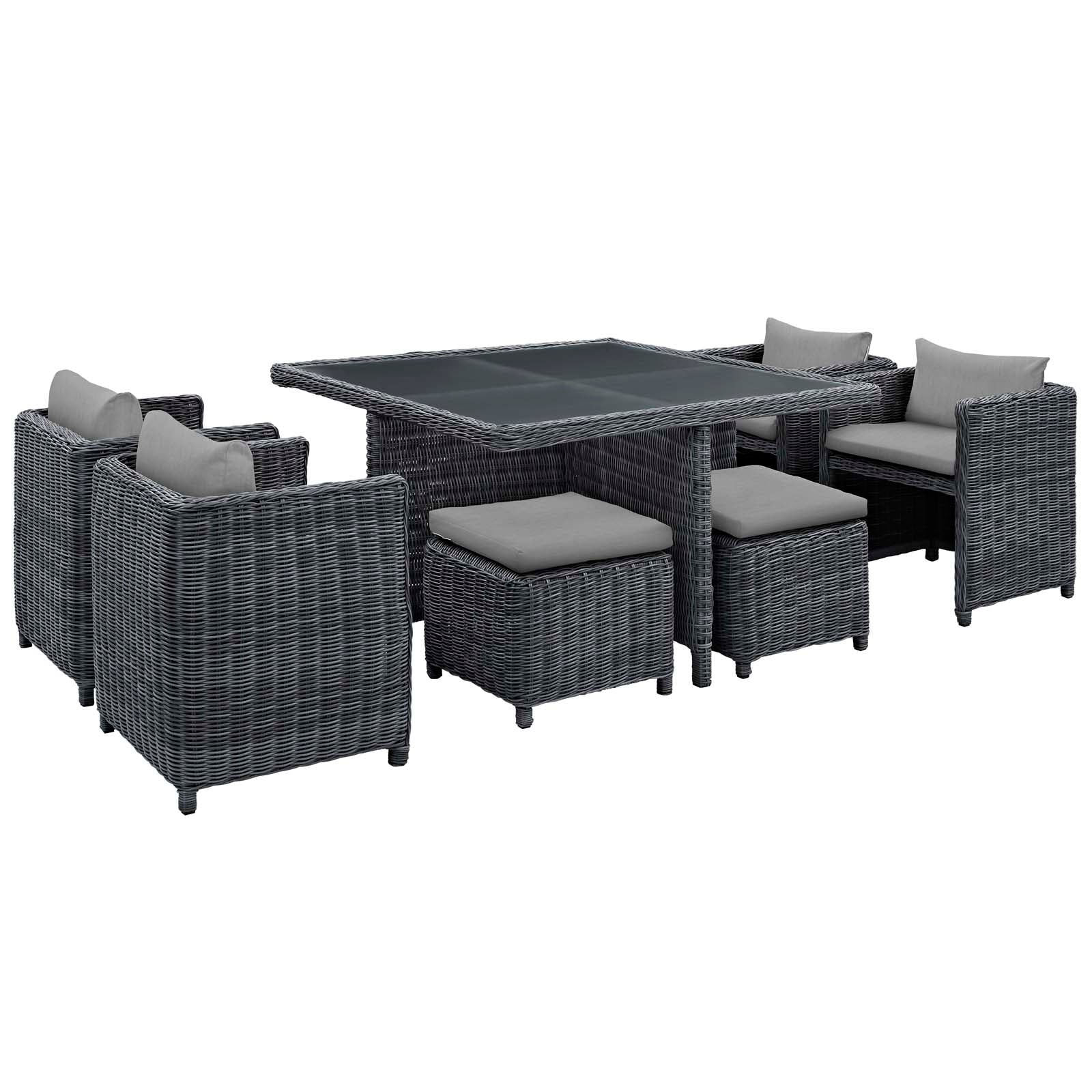 Summon 9 Piece Outdoor Patio Sunbrella¨ Dining Set by Modway