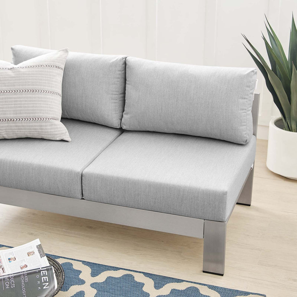 Shore Sunbrella¨ Fabric Aluminum Outdoor Patio Left-Arm Loveseat by Modway