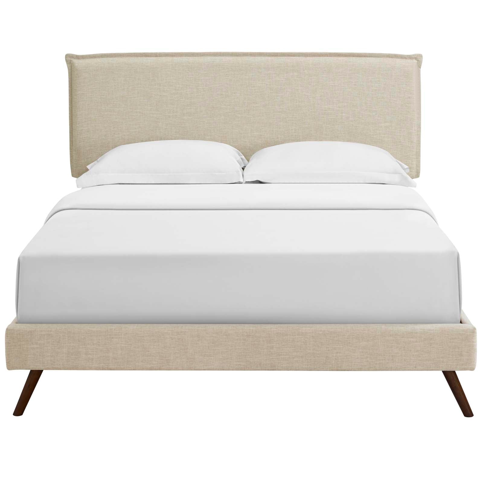 Amaris Fabric Queen Platform Bed with Round Splayed Legs by Modway