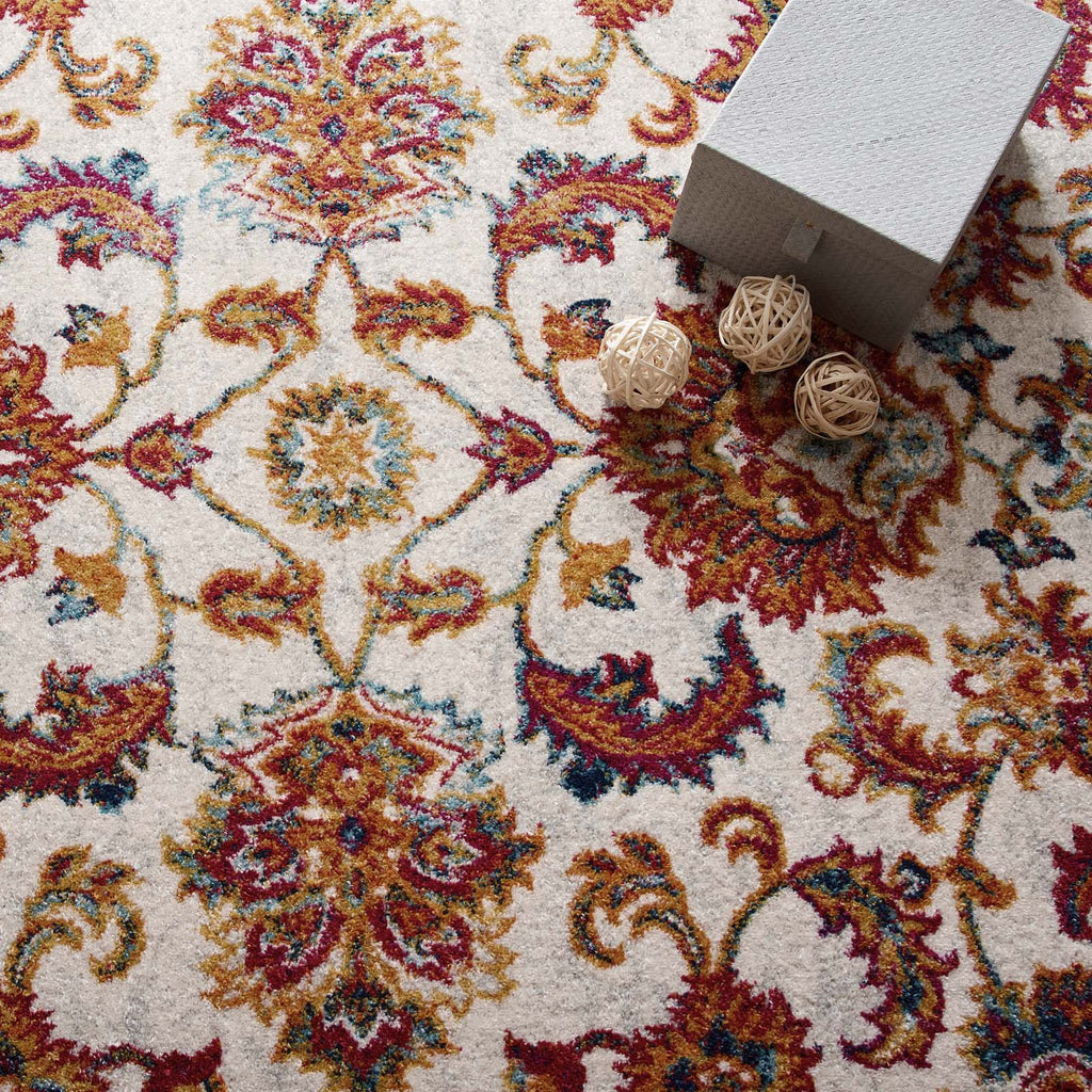 Entourage Azami Distressed Vintage Floral Lattice 5x8 Area Rug by Modway