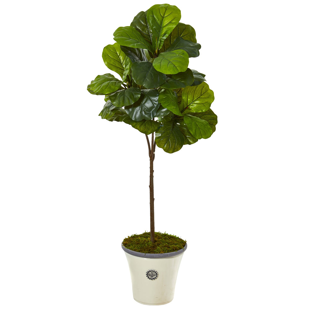 61"  Fiddle Leaf Artificial Tree in Planter (Real Touch)