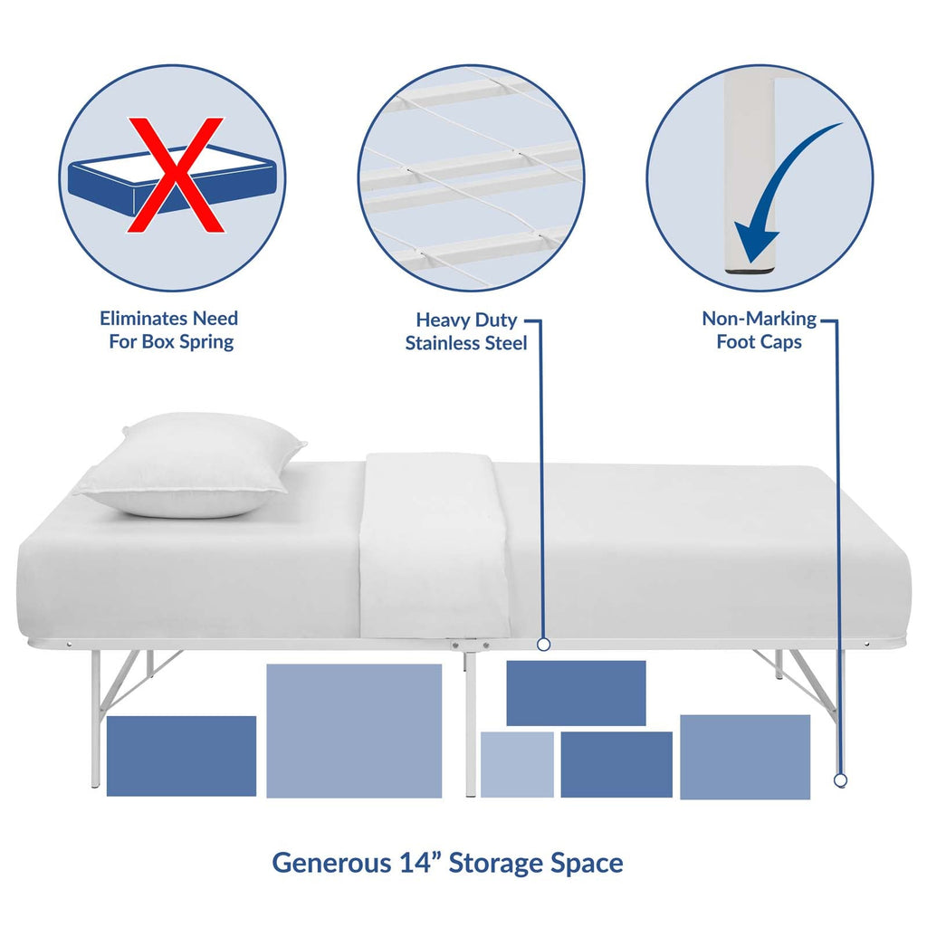 Horizon Stainless Steel Twin Bed Frame by Modway