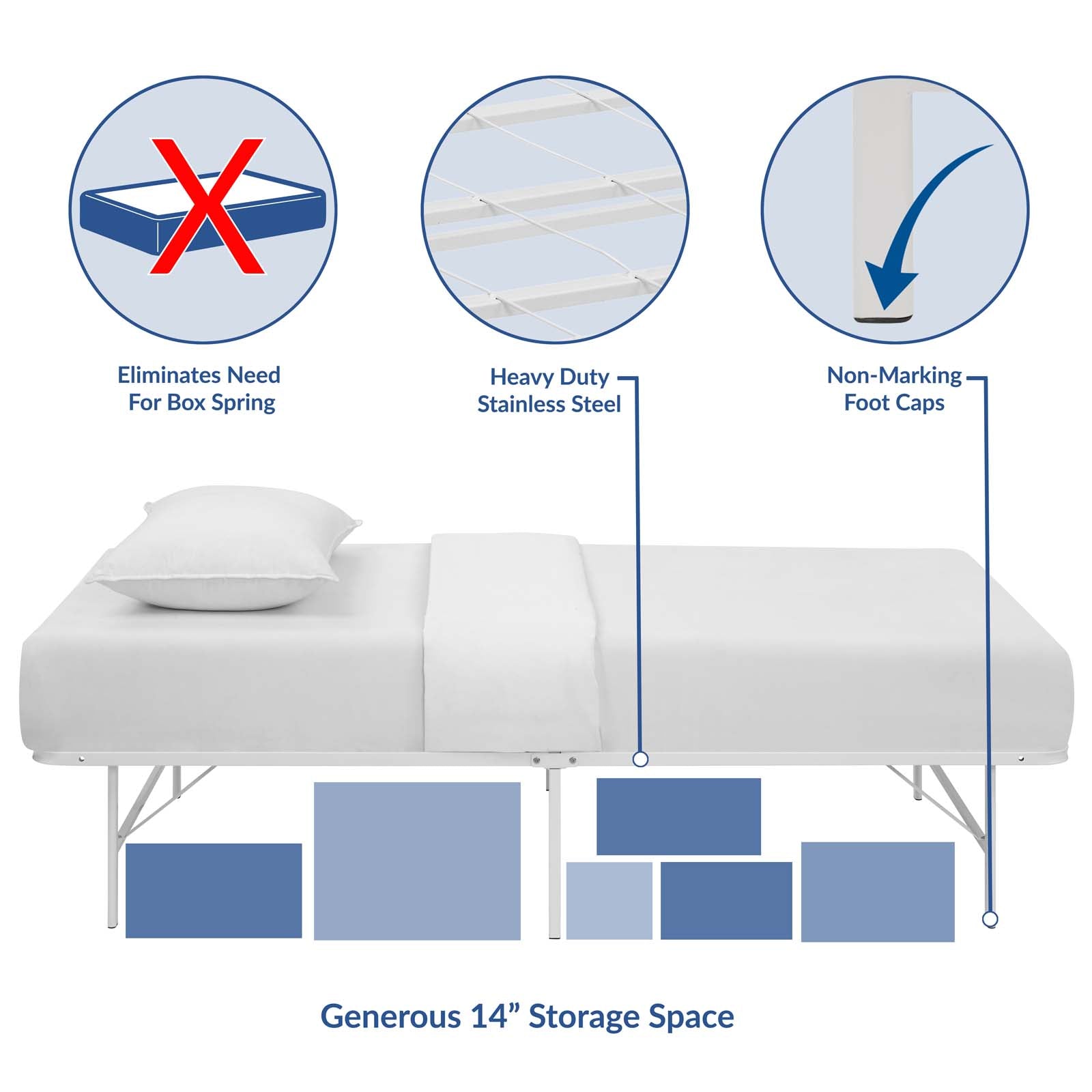 Horizon Stainless Steel Twin Bed Frame by Modway