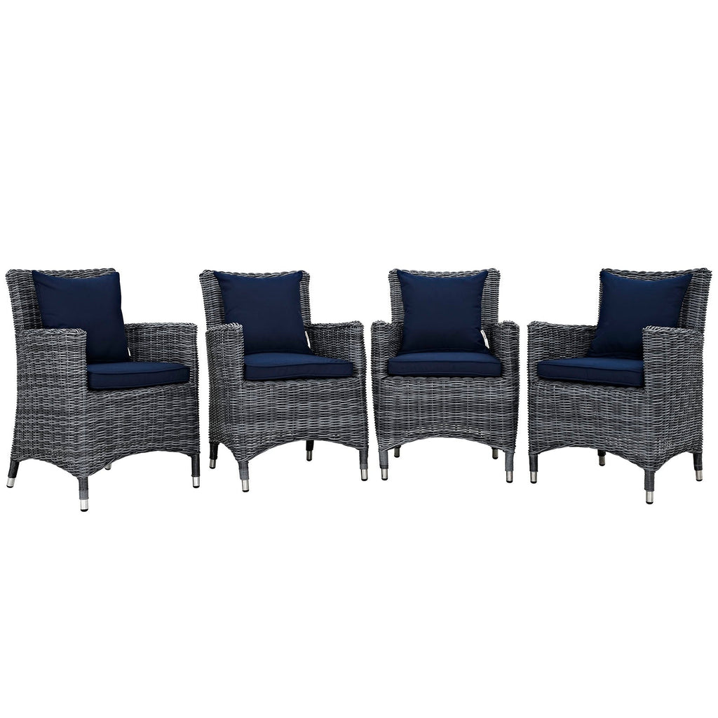 Summon 4 Piece Outdoor Patio Sunbrella¨ Dining Set by Modway