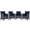 Summon 4 Piece Outdoor Patio Sunbrella¨ Dining Set by Modway