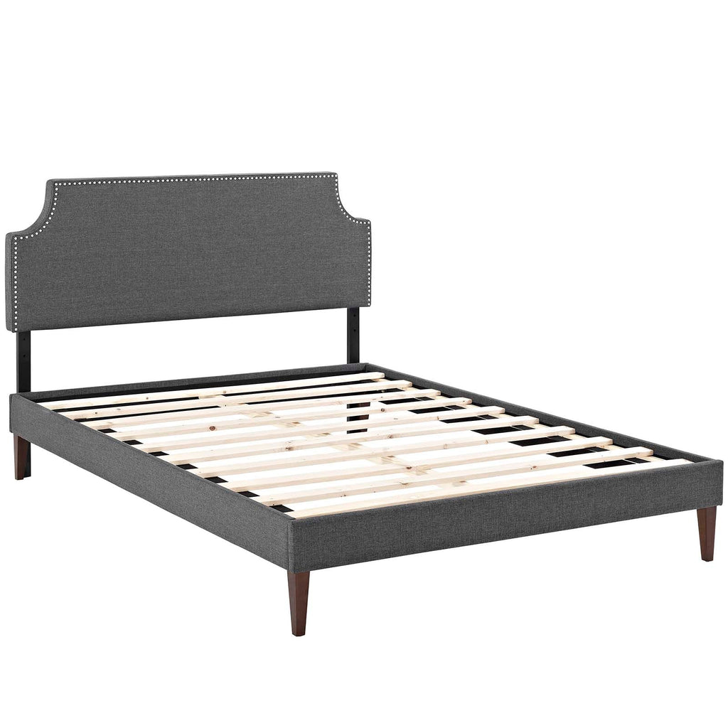 Corene Full Fabric Platform Bed with Squared Taper