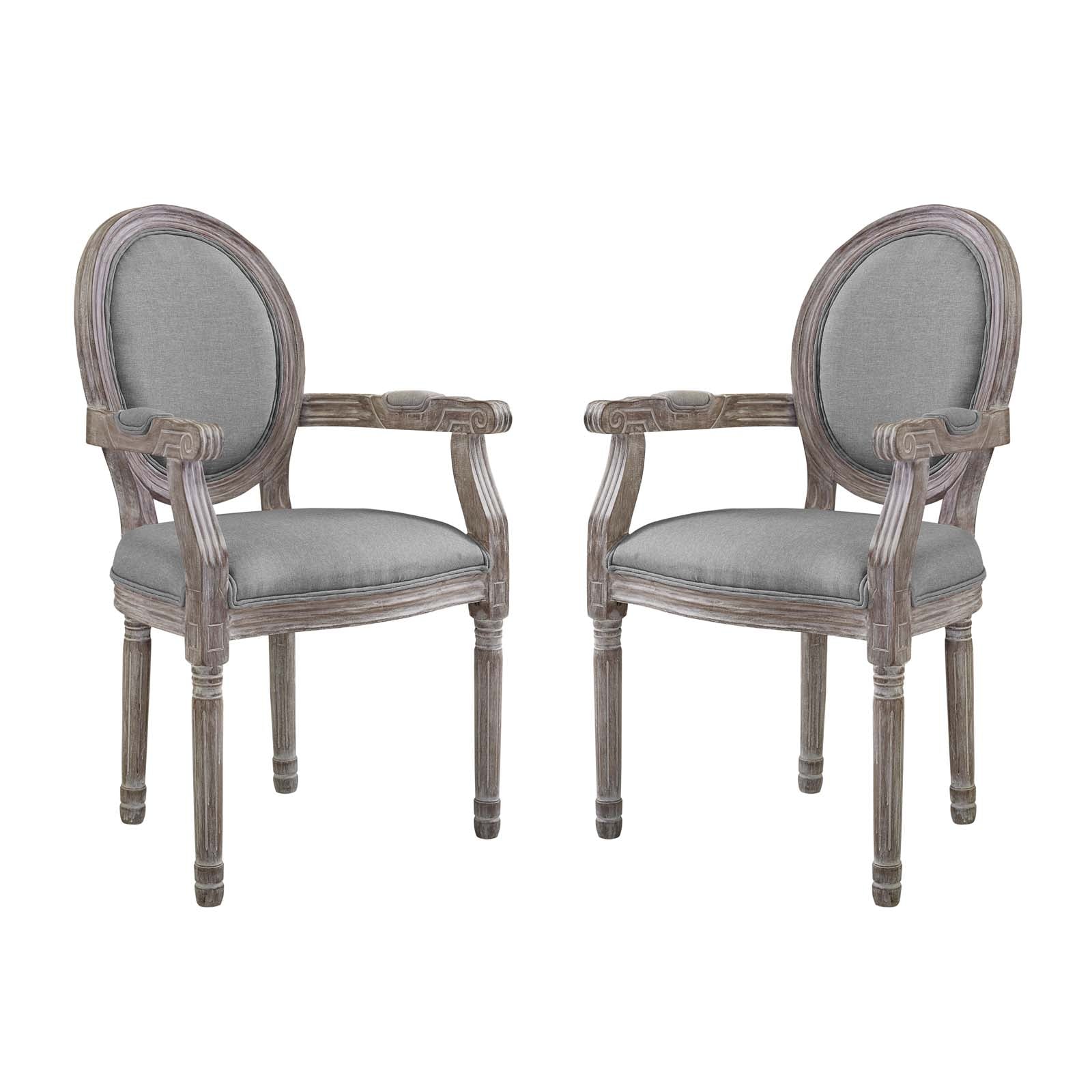 Emanate Upholstered Fabric Dining Armchair Set of 2 by Modway