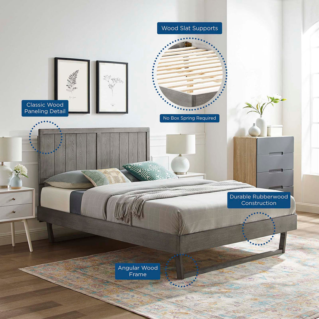 Alana Wood Full Platform Bed With Angular Frame by Modway
