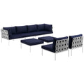 Harmony 8 Piece Outdoor Patio Aluminum Sectional Sofa Set by Modway