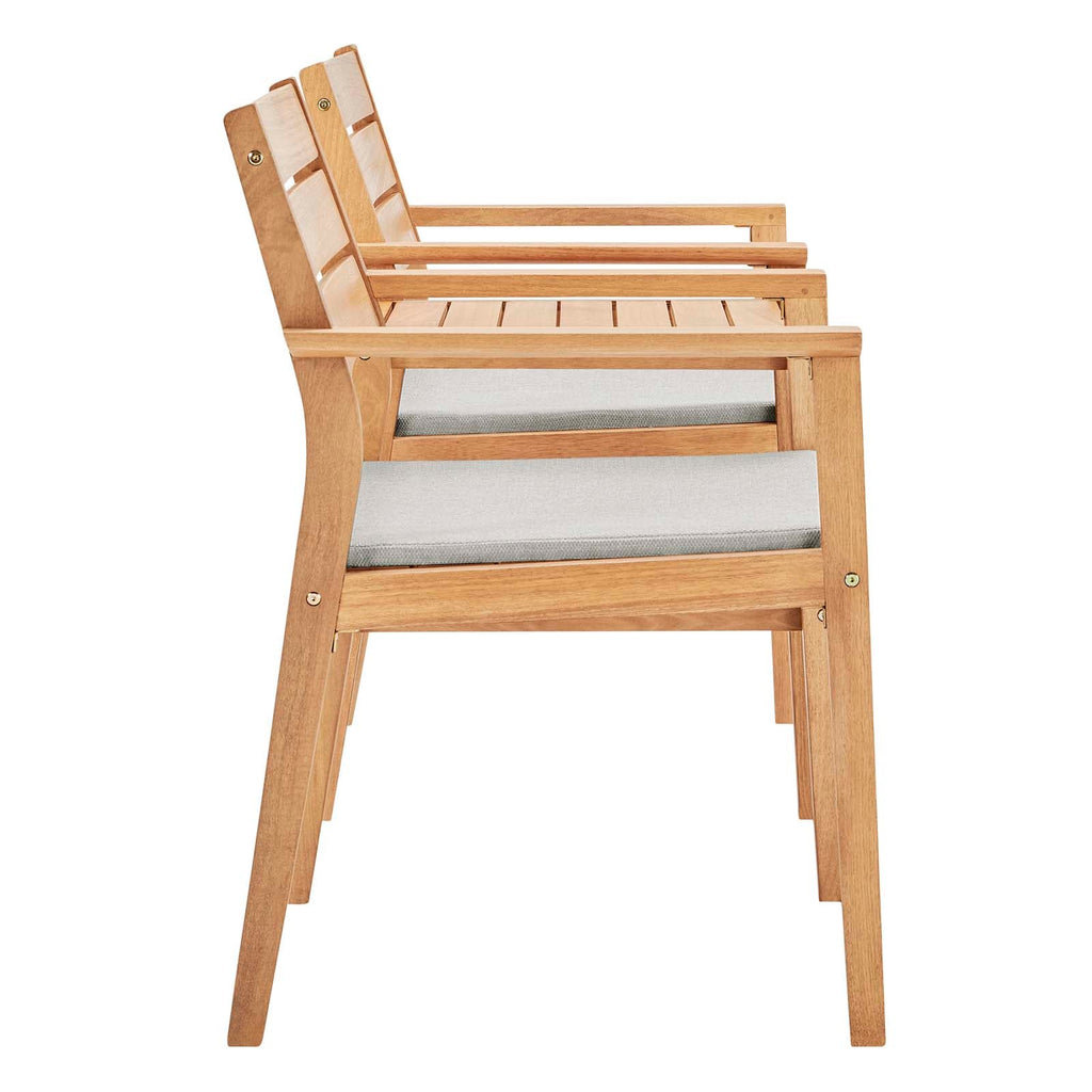 Viewscape Outdoor Patio Ash Wood Jack and Jill Chair Set by Modway