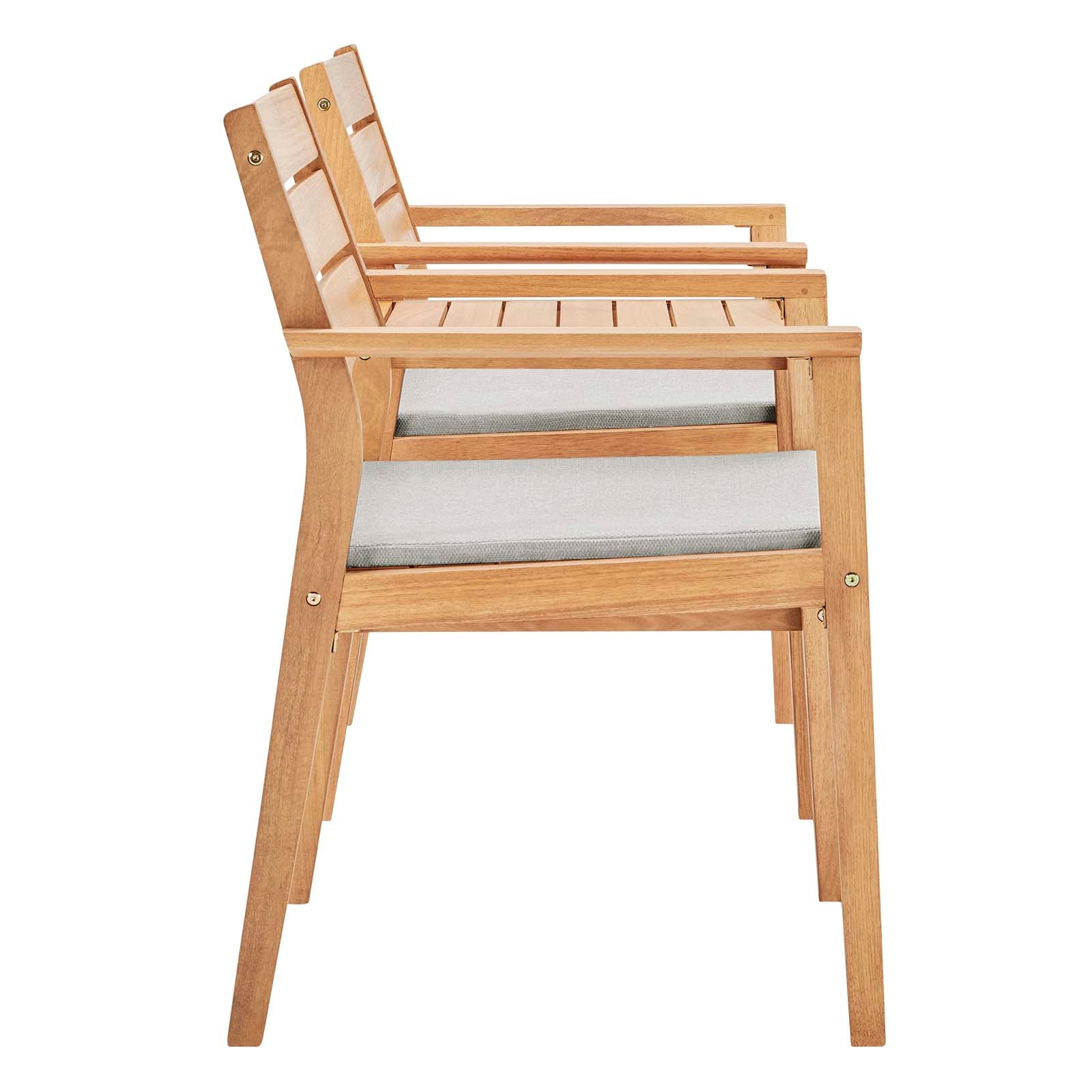 Viewscape Outdoor Patio Ash Wood Jack and Jill Chair Set by Modway