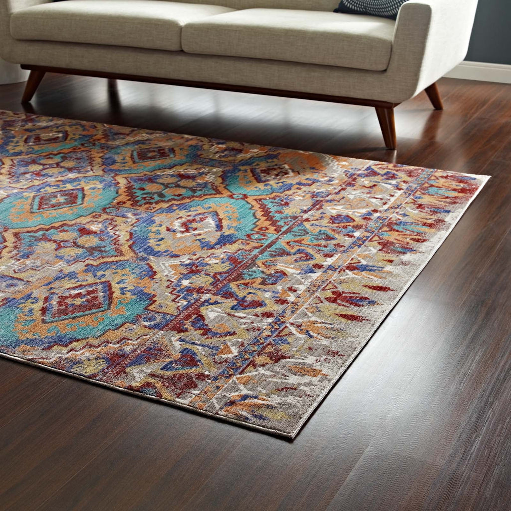 Centehua Distressed Southwestern Aztec 4x6 Area Rug by Modway