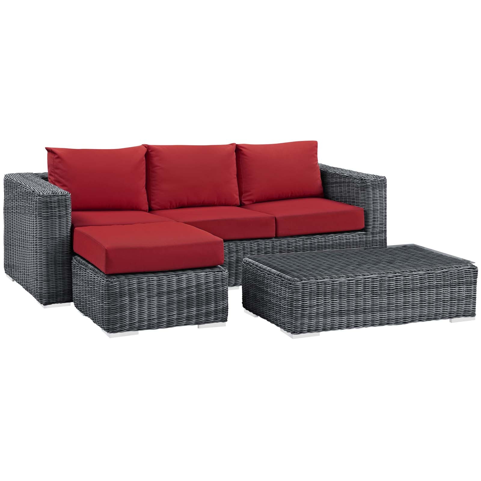Summon 3 Piece Outdoor Patio Sunbrella¨ Sectional Set by Modway