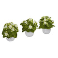 8"  Kalanchoe Artificial Plant in White Vase (Set of 3)