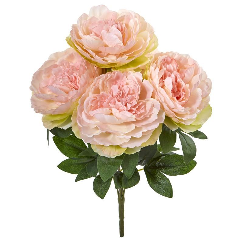 17"  Peony Artificial Flower Bouquet (Set of 6)