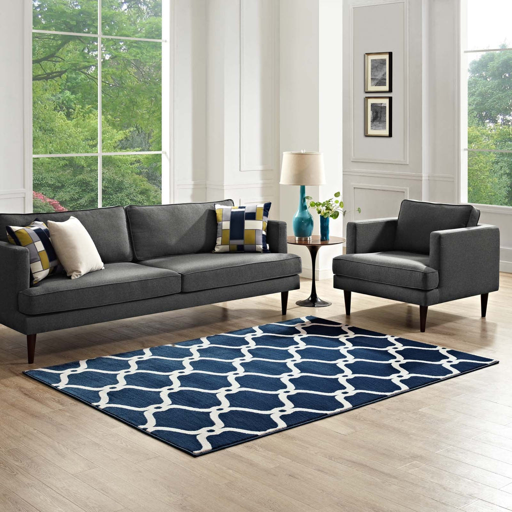 Beltara Chain Link Transitional Trellis 5x8 Area Rug by Modway
