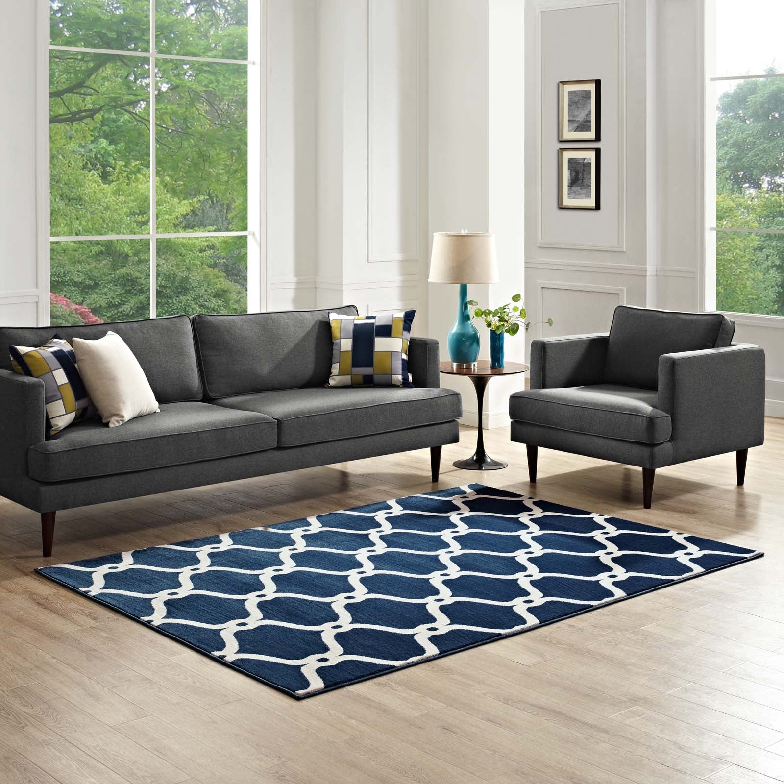 Beltara Chain Link Transitional Trellis 5x8 Area Rug by Modway
