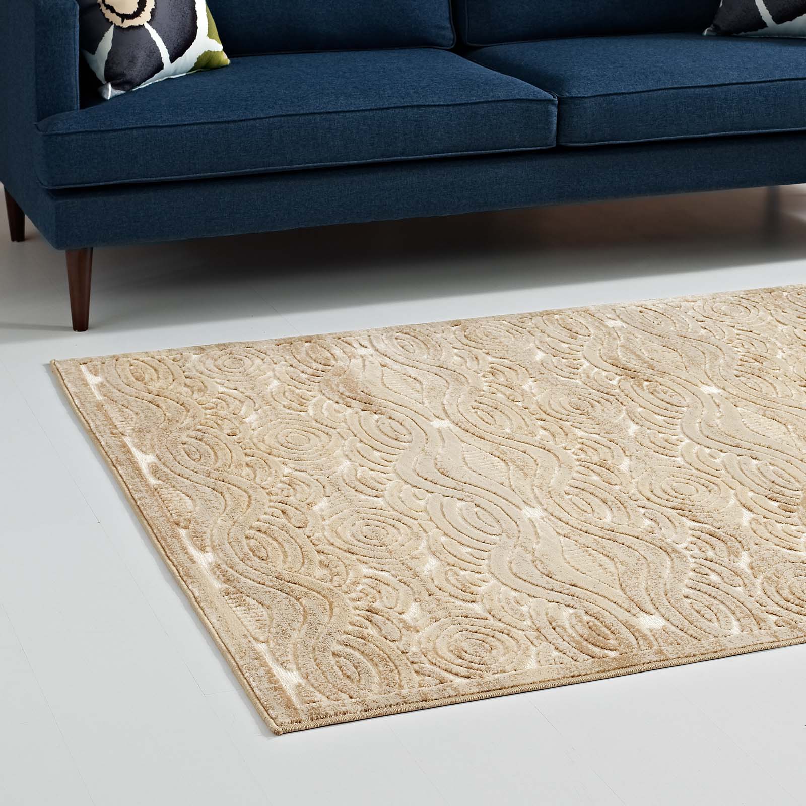 Kennocha Rustic Vintage Abstract Waves 5x8 Area Rug by Modway