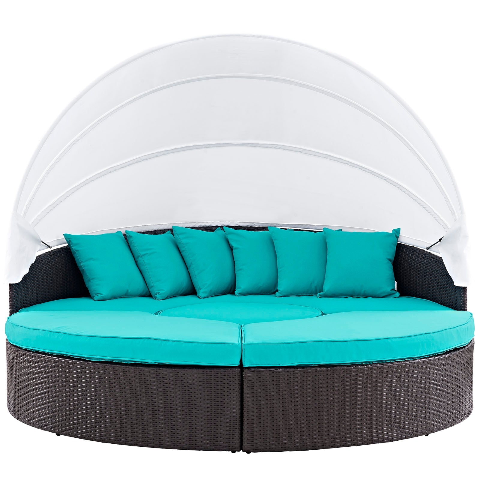 Convene Outdoor Patio Wicker Rattan Canopy Sectional Daybed by Modway