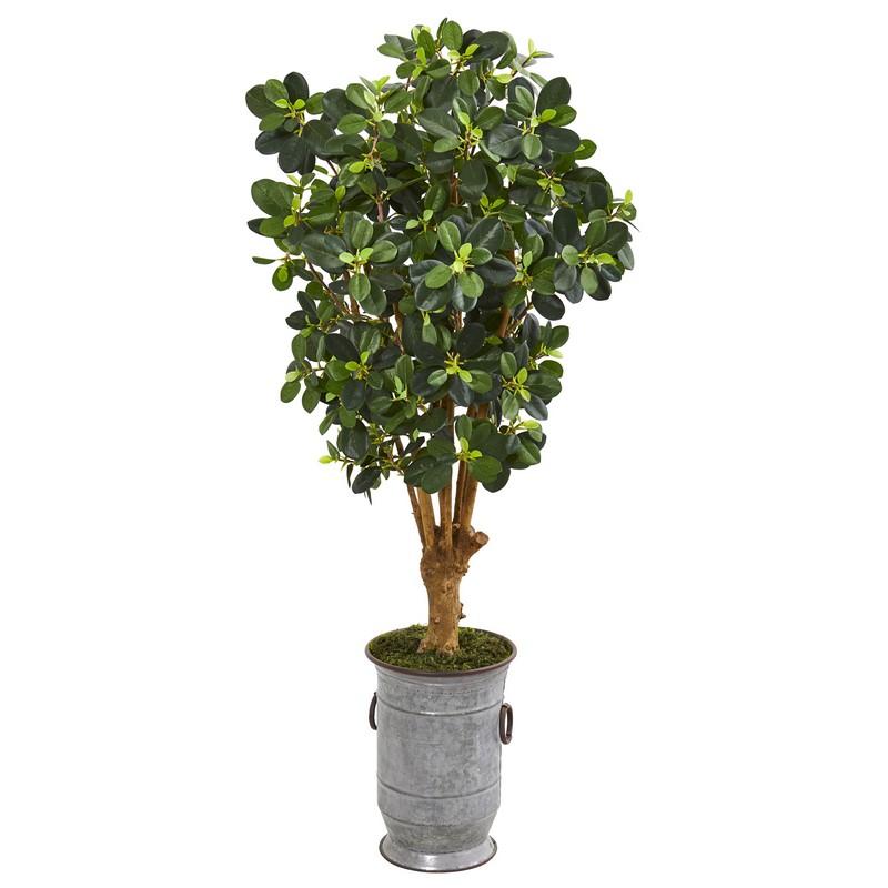 46"  Panda Artificial Ficus Tree in Metal Urn