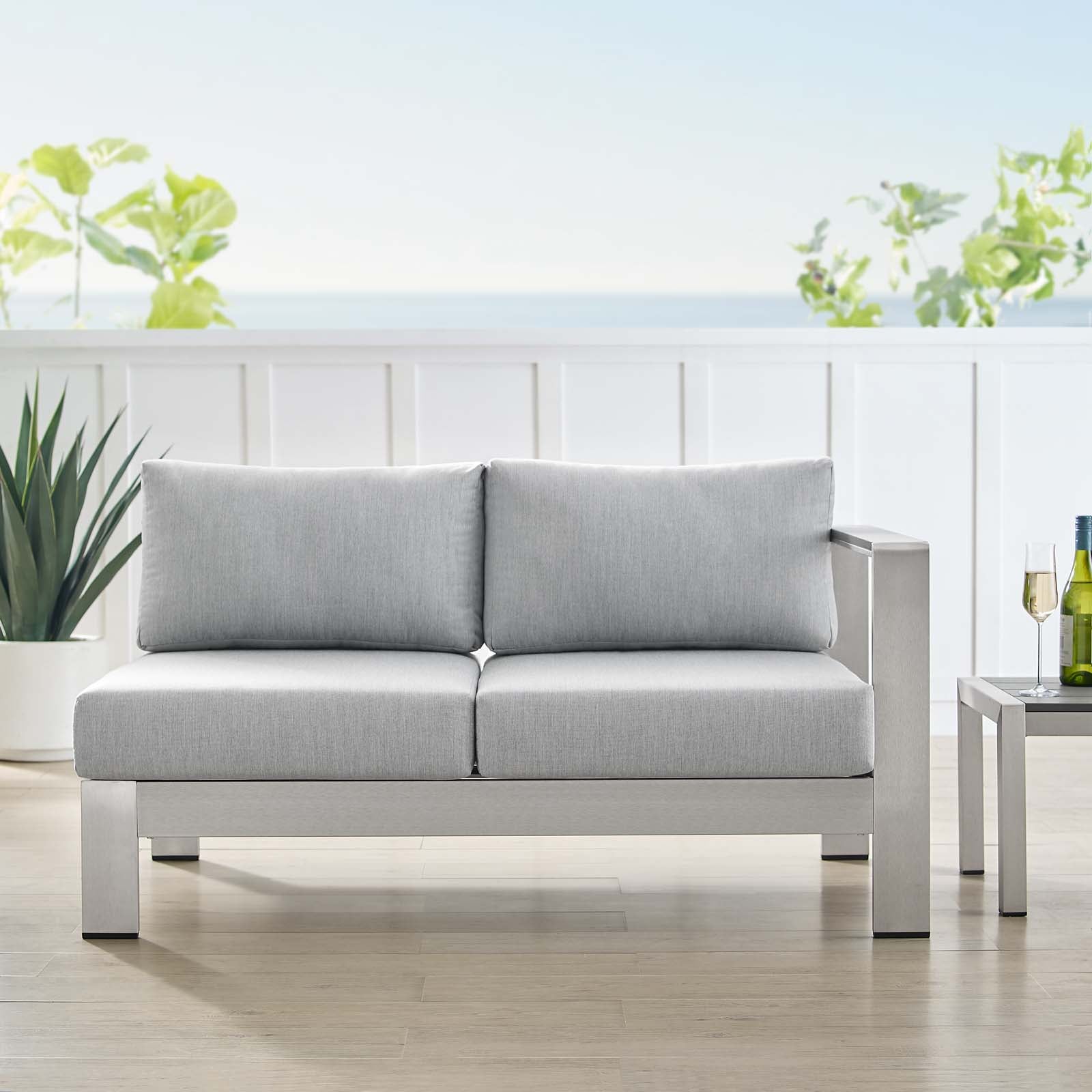 Shore Sunbrella¨ Fabric Aluminum Outdoor Patio Right-Arm Loveseat by Modway